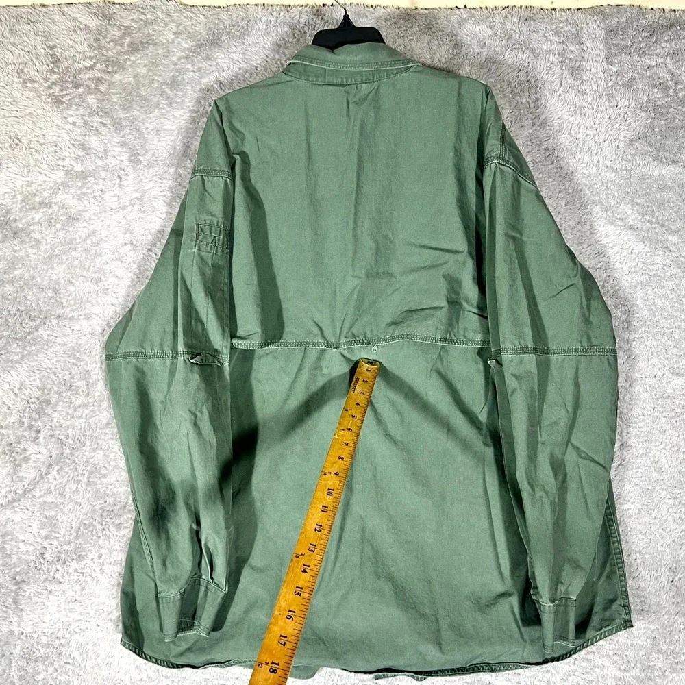 5.11 Tactical Shirt Mens XL Green Cotton Mesh Lined Fishing Workwear Button Up